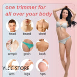Waterproof Electric Bikini Trimmer for Women - Cordless Body Hair Shaver and Painless Epilator for Legs